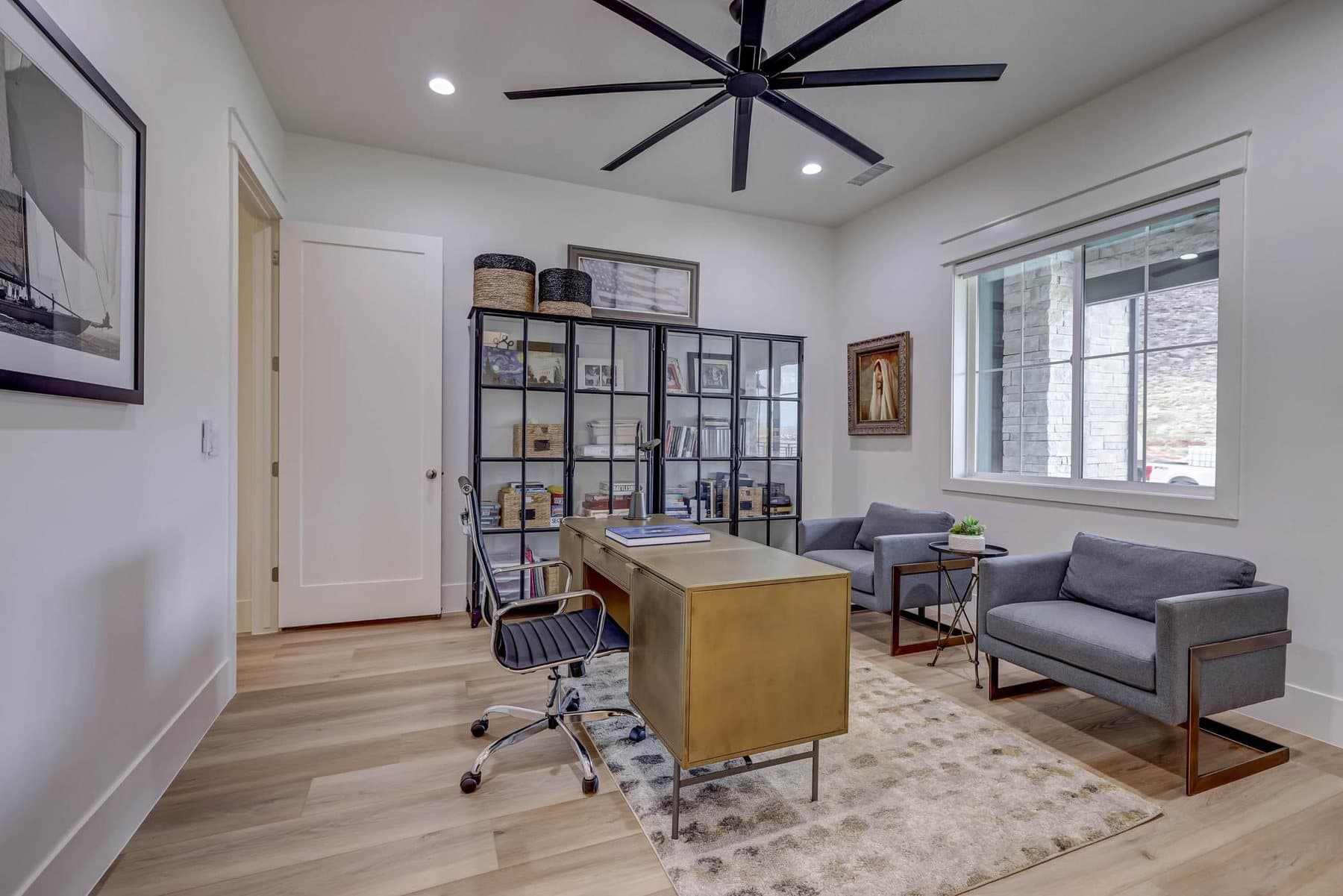 The office, glazed to the side yard