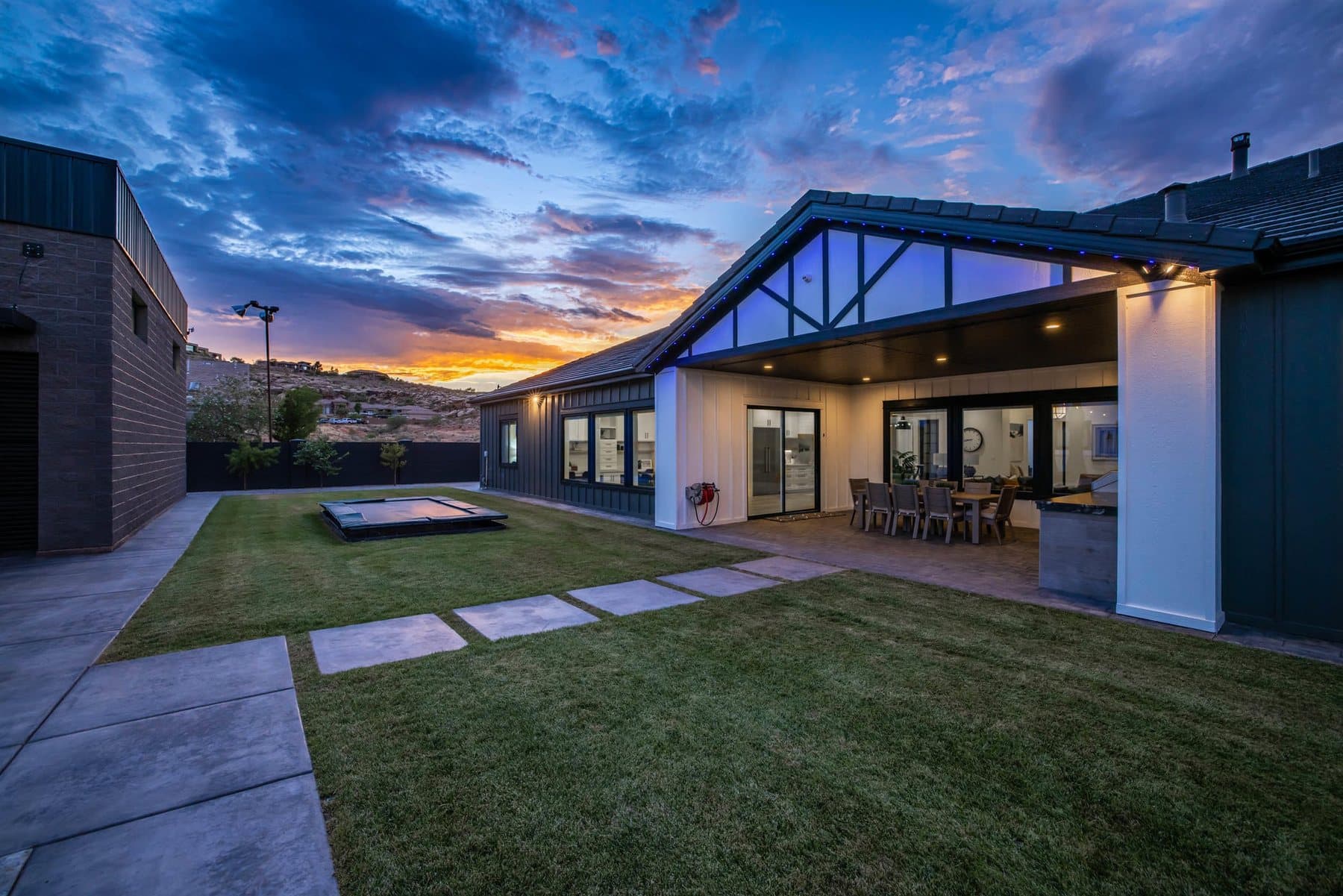 The house at dusk