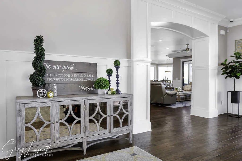 The entry hall looking through to the living space