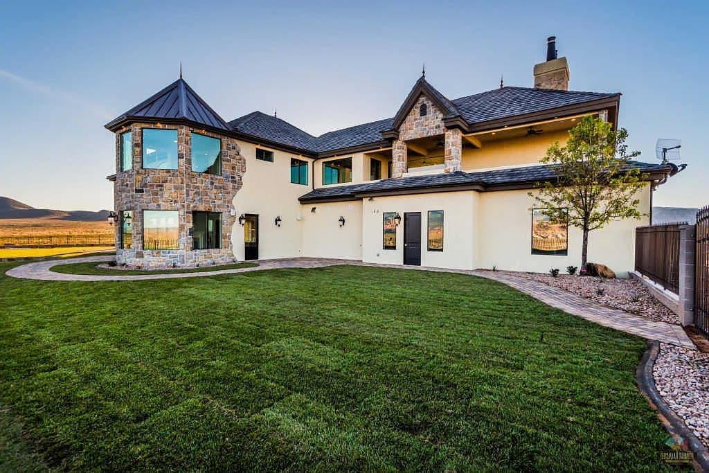 The rear elevation at last light